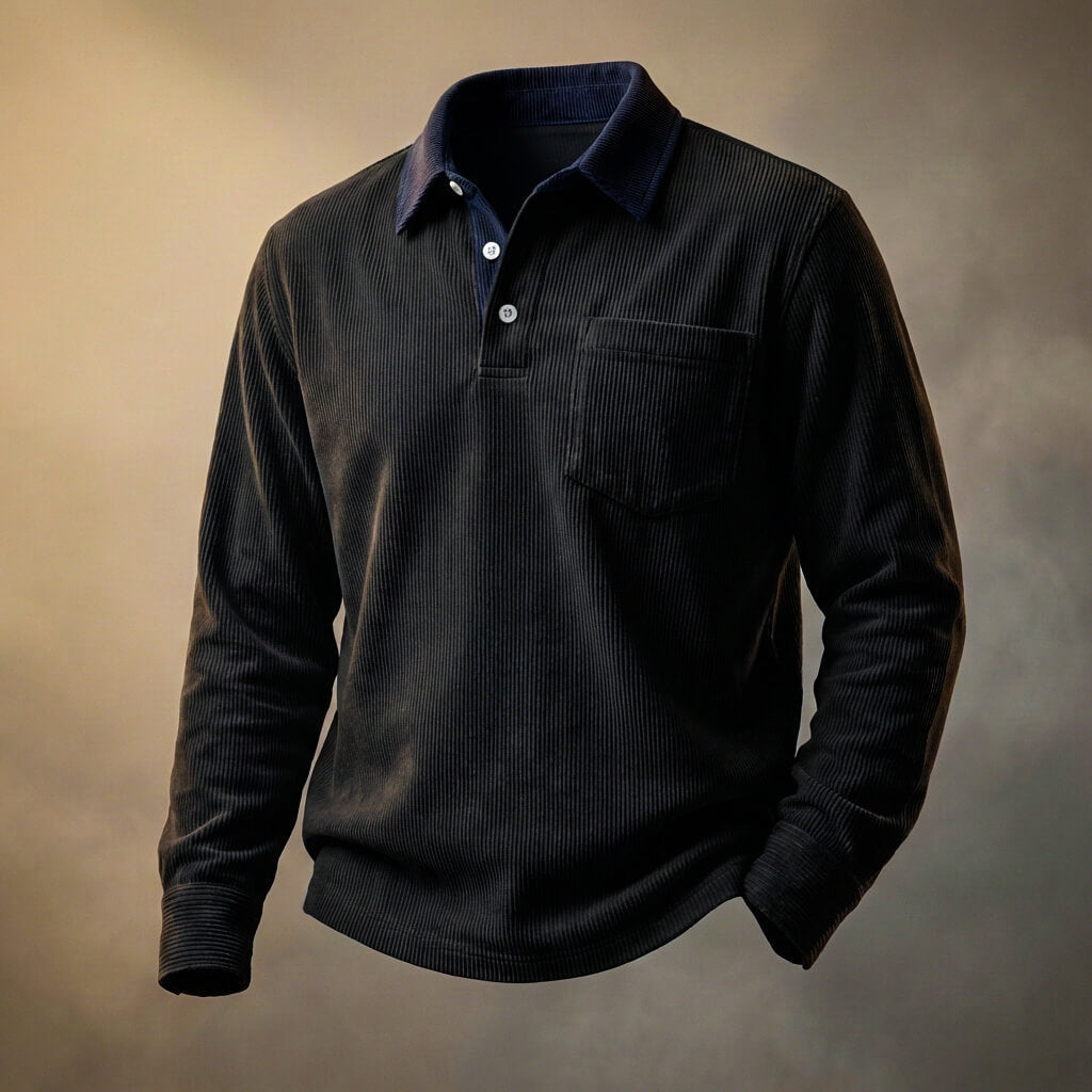 Elegant poloshirt van corduroy