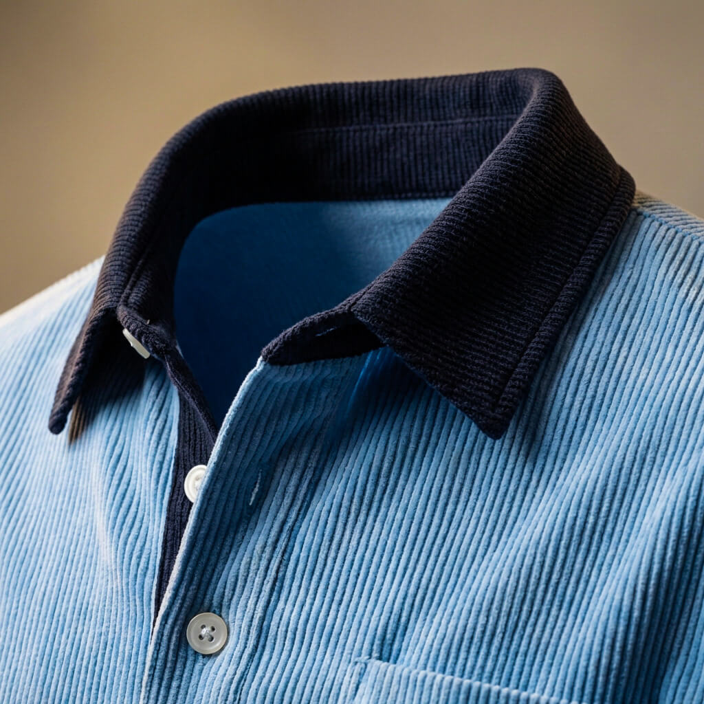 Elegant poloshirt van corduroy
