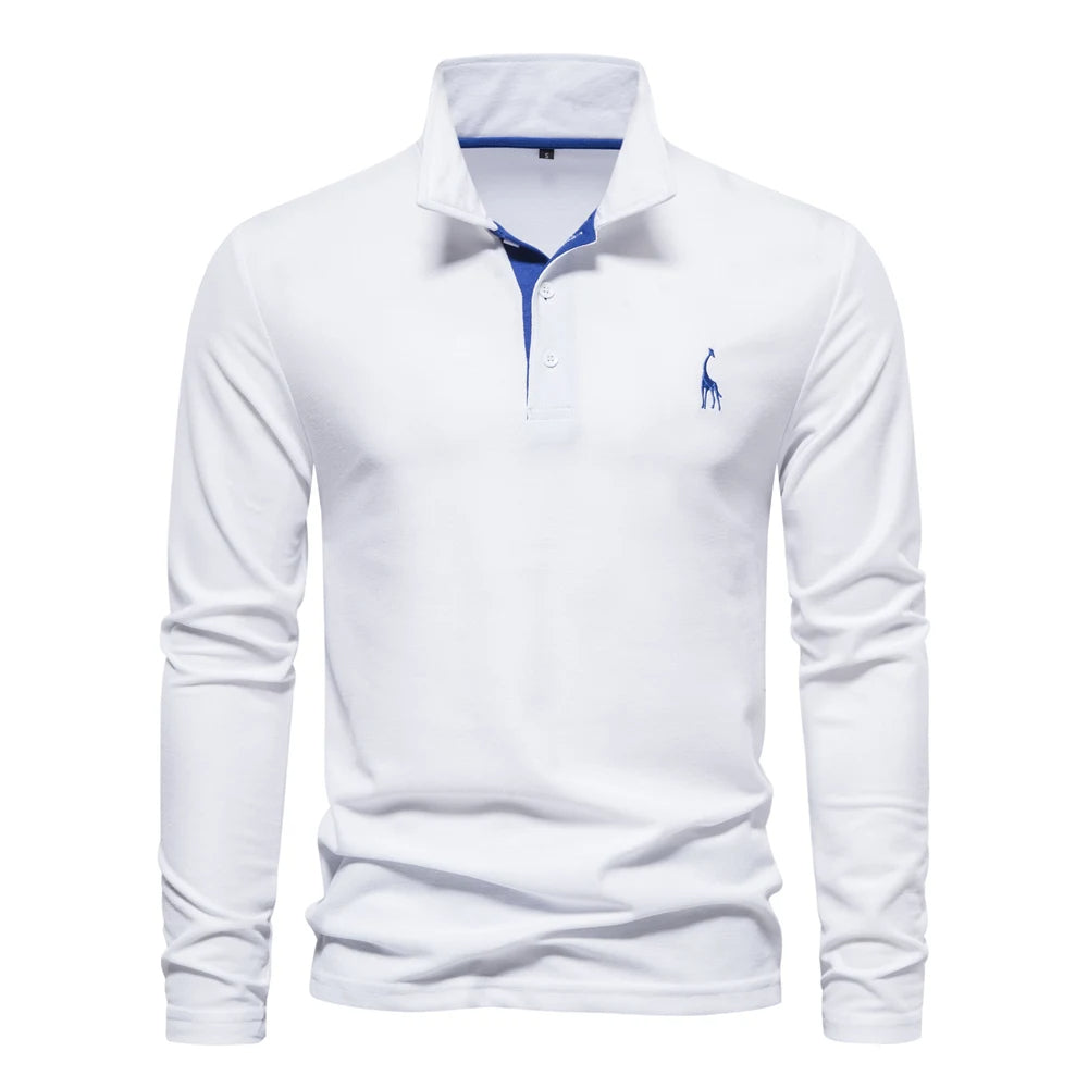 Casual poloshirt met lange mouwen