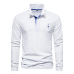 Casual poloshirt met lange mouwen