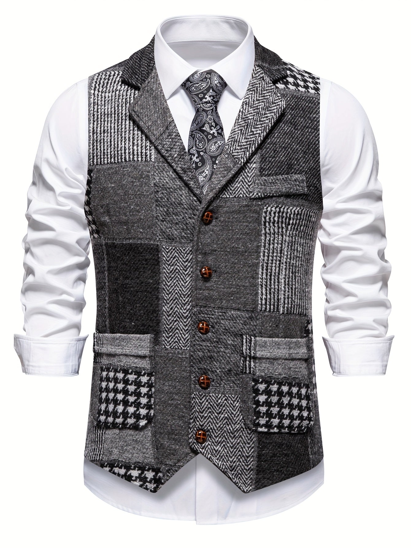 Elegant patchwork-vest