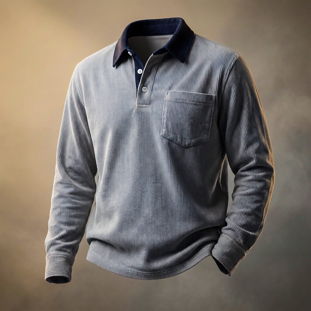 Elegant poloshirt van corduroy