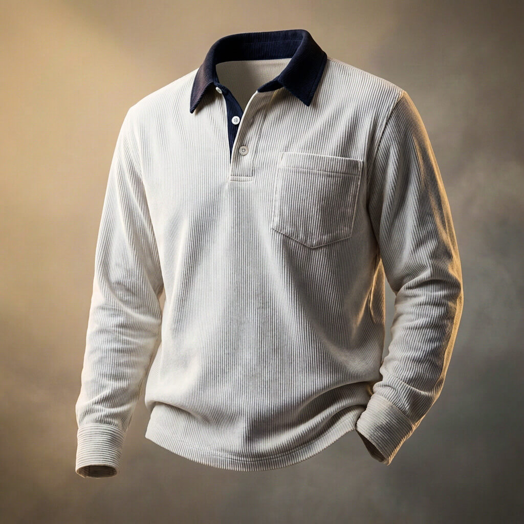 Elegant poloshirt van corduroy